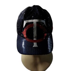 Minnesota Twins Hat Adjustable Red Blue‎ Sequins VS Pink Logo Baseball AP Women
